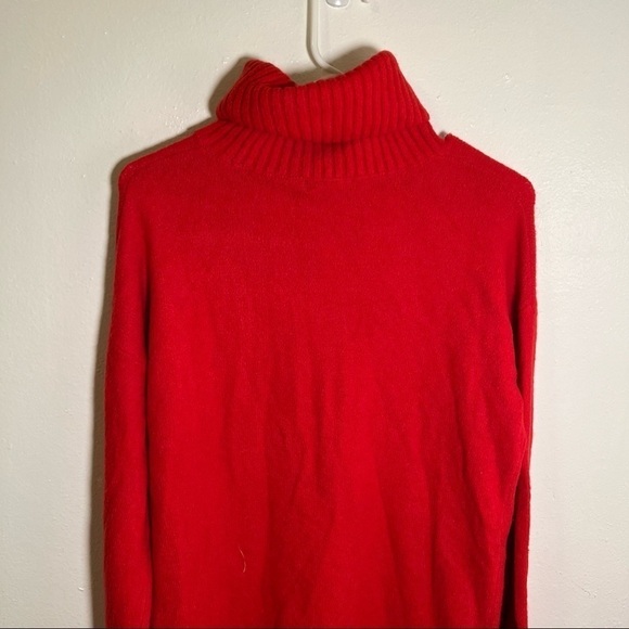 Halogen Chinoise Ribbed Turtleneck Sweater Red - Picture 7 of 10